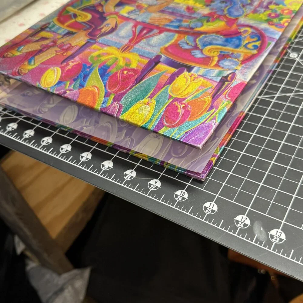 Lisa Frank Paris-Themed Glitter 3-Ring Binder With Poodle & Girl Illustration
